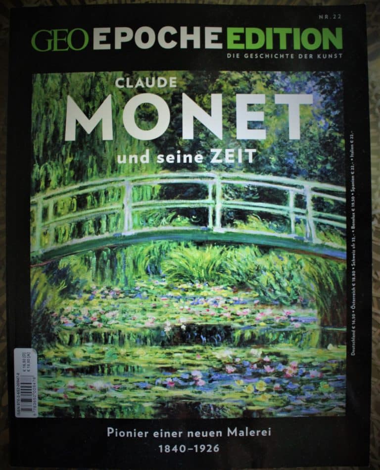 IMG_6579 (2) – Hubertus Boltenhagen Magazine cover with Claude Monet's water lily print and bridge.
