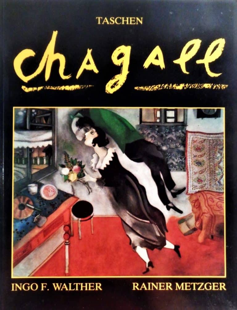 chagall book (2) – Hubertus Boltenhagen Couple floating over a red carpet in a surrealistic room.